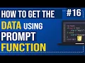 How to get the data using prompt function Using prompt function in JavaScript