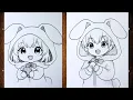 Super Cute Chibi Couple Drawing Timelapse Easy Anime Sketch Tutorial