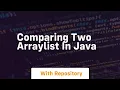 comparing two arraylist in java