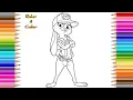 Relax Color Zootopia Coloring Page Judy Hopps Cute Outfit Relax and Color