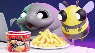 ASMR 3D Animal mukbang EP 10 | MYGAMETOON #manatee #honeybee