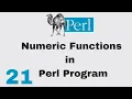 Perl Script Basic Tutorial 21 Numeric Functions