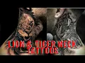 Lion and tiger neck tattoos for men lion neck tattoos for men tiger neck tattoos for men