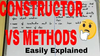 Constructor vs Method Difference between constructor and method Constructor and method difference
