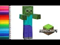 Coloring And Drawing Zombie Coloring Pages Minecraft