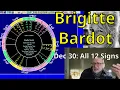 Tue December 30 2025 astrology ALL 12 SIGNS Brigitte Bardot