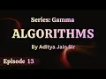 Episode 13 Sorting Algorithms 01 Algorithms Aditya Jain Sir