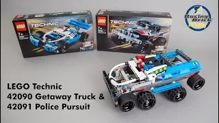 LEGO Technic 42090 Getaway Truck & 42091 Police Pursuit speed build and review