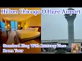 Hilton Chicago O Hare Airport King Room With Runway View Room Tour Staying INSIDE The Airport