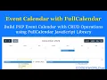 PHP Event Calendar with CRUD Operations using FullCalendar JS Library