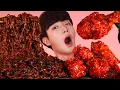 ENG SUBAmazing! Hot Spicy  Chicken+Black Bean Noodles Eat Mukbang🍗Korean ASMR 후니 Hoony Eatingsound