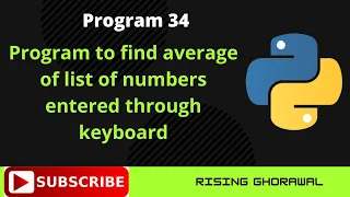 Write a python program to find average of list of numbers entered through keyboard Python