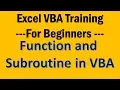 Excel VBA Tutorial 10-Function and Subroutine in Excel VBA Programming