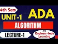 ADA Algorithm Explained Unit 1 Lecture 1 Easy for Beginners Engineerdude-g6m