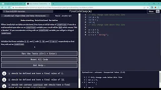 Basic JavaScript Understanding Uninitialized Variables FreeCodeCamp
