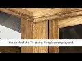 Walker Edison Furniture Company Tall Wood Corner Fireplace Stand 52 Storage Cabinets Flat Review