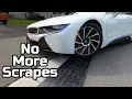 BMW i8 won t scrape with Pyle Driveway Curb Ramps