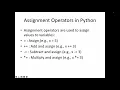 20 Assignment Operators in Python Python Learning Operators in Python on Visual Studio Code