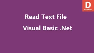 Visual Basic Net Read Text File