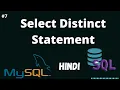 Select Distinct In SQL Hindi Using Distinct In SQL SQL Tutorial In Hindi
