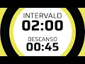 2 minutes interval timer 45 seconds break No music