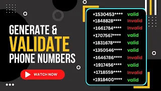 How To Generate Validate Real Phone Numbers Works Worldwide - Phone Number Validation