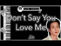 Download Lagu Don't Say You Love Me - Jin - Piano Karaoke Instrumental