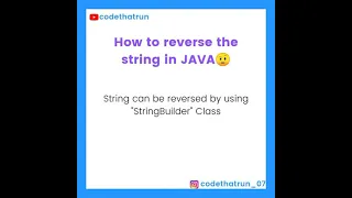 HOW TO REVERSE THE STRING IN JAVA SIMPLEST METHOD StrinBuilder class
