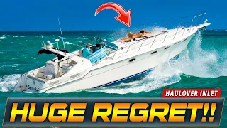 PASSENGERS IN DANGER AT A ROUGH HAULOVER INLET | HAULOVER BOATS | WAVY BOATS