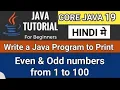 Write a Program to Print Even Numbers in Java Even Number Program in Java Hindi