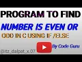 C programming Exercise - Program to check Even Odd number Number check kare Even hain ya odd