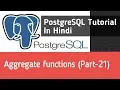 PostgreSQL Tutorial In Hindi Aggregate Functions Part-21