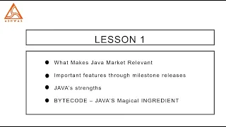 Lesson 1 - Features of Java