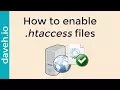 Enable htaccess files in the virtual host configuration