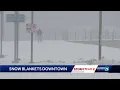 Snow blankets downtown Des Moines