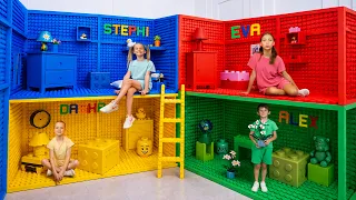 One Color LEGO Room Challenge! Can the Kids Finish in One Hour?