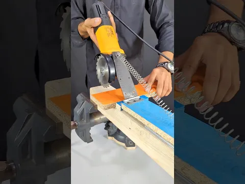 Homemade Sliding Saw: Angle Grinder Wood Cutting Hack #shorts #tips