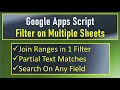 Google Apps Script Filter On Multiple Sheets