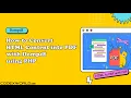 Convert HTML to PDF in PHP with Dompdf