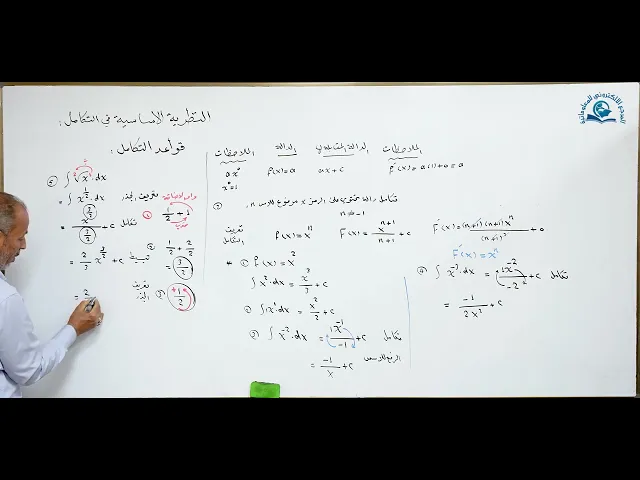 ⁣مادة الرياضيات للصف السادس الاعدادي : قواعد التكامل