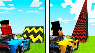 Minecraft NOOB vs PRO: SUPER MEGA RAMPA DE COCHES en Batalla de Construcción