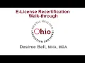 E-License Recertification Walkthrough