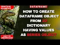 How to create DataFrame object from 2D dictionary having values as Series object