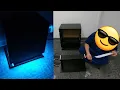 assembling 3 drawer nightstand with LED lights timelapse