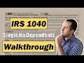 2022 IRS Form 1040 Walkthrough Single No Dependents