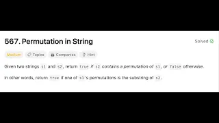 leetcode 567 permutation in string simple explanation python3