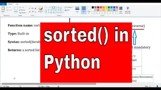 PYTHON TUTORIAL SORTED FUNCTION IN PYTHON HOW TO USE SORTED FUNCTION IN PYTHON WITH EXAMPLE