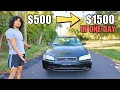 Low-Budget 500 Car Flip Challenge FULL PROCESS
