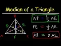 Median of a Triangle Formula Example Problems Properties Definition Geometry Midpoint Centroi