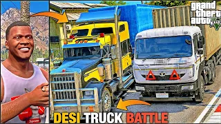 Indian Vs American Truck Ka Panga 🤬😭 Business Me Popat Hogaya 😝🤪 ( GTA 5 Mods )